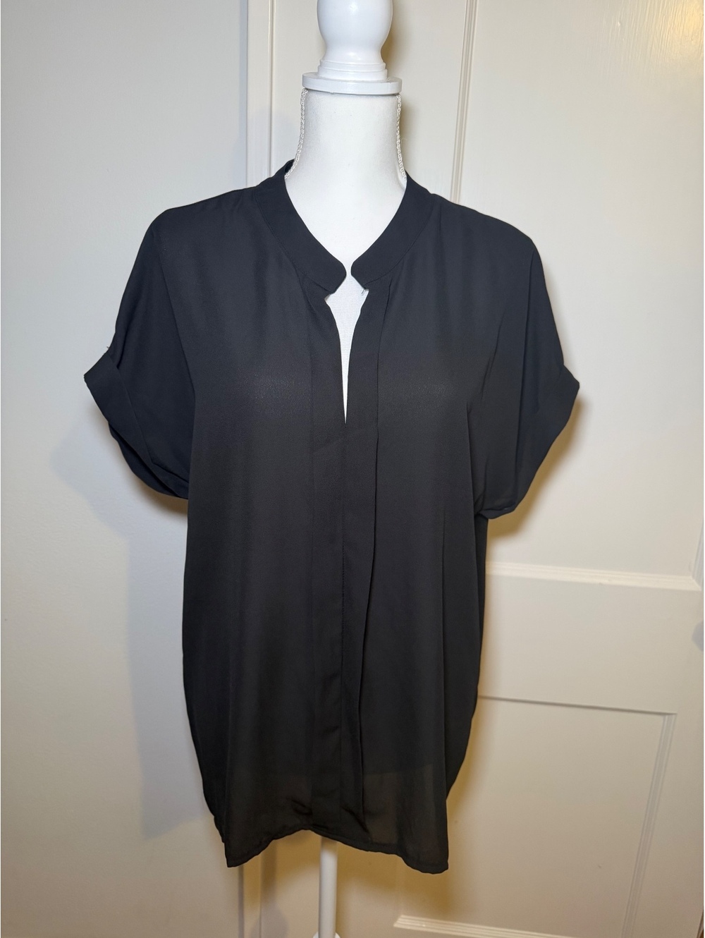 Shein Black Short Sleeve Blouse Size L